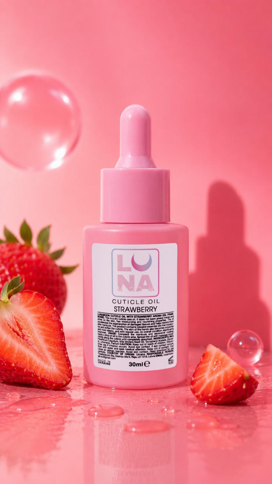 Huile pour cuticules LUNAmoon parfum fraise des bois 30 ml