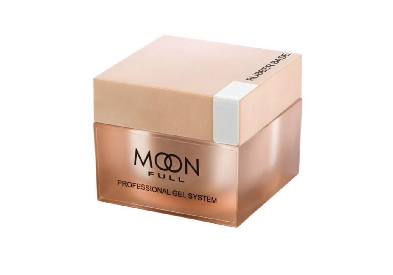 Moon Full Rubber Base transparente 30ml sans HEMA ni TPO pour le renforcement, le nivellement et la préparation professionnelle des ongles.