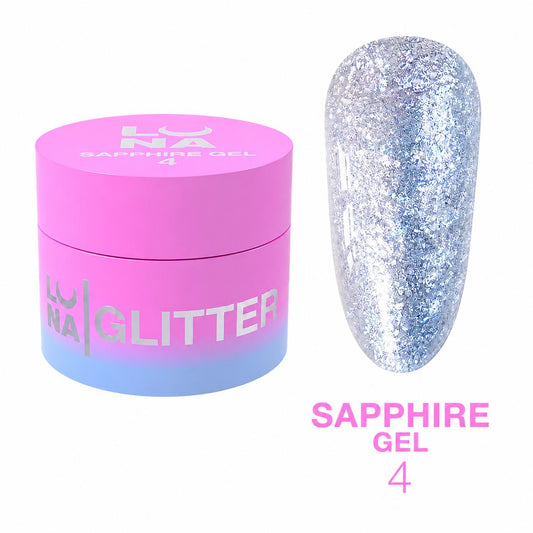 LUNAmoon Sapphire Gel №4 Gel-Pâte Pailleté 5 ml