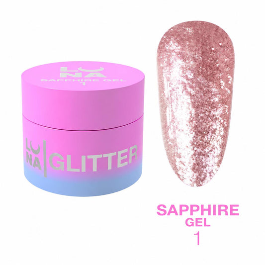 LUNAmoon Sapphire Gel №1 Gel-Pâte Pailleté 5 ml
