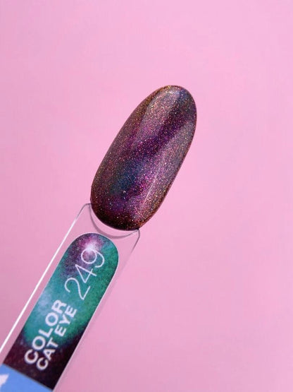 Vernis semi-permanent Cat Eye Color №249 effet œil de chat vitrail TPO FREE
