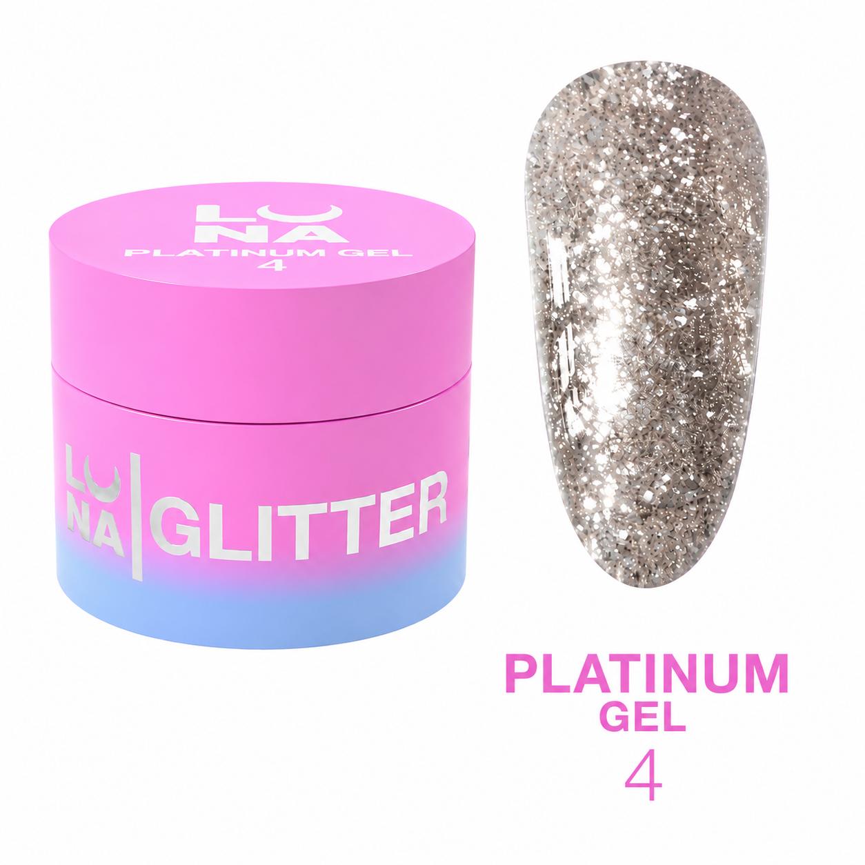 LUNAmoon Platinum Gel №4 Gel Pailleté 5 ml