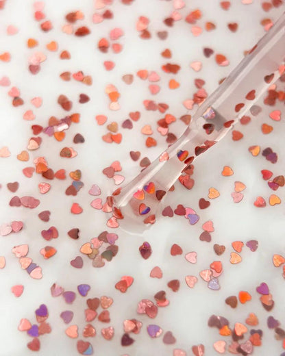 LUNAmoon Top Heartbeat 03 Top Coat Transparent Cœurs Rose-Or
