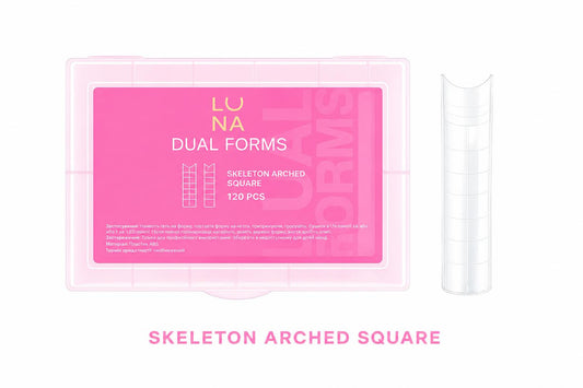 LUNAmoon Upper Nail Forms Skeleton Arched Square 120 pcs