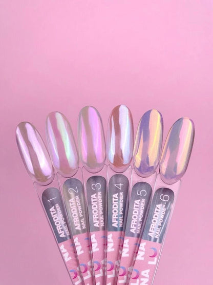 Kit de poudres effet miroir pour ongles LUNAmoon Afrodita – 6 pièces