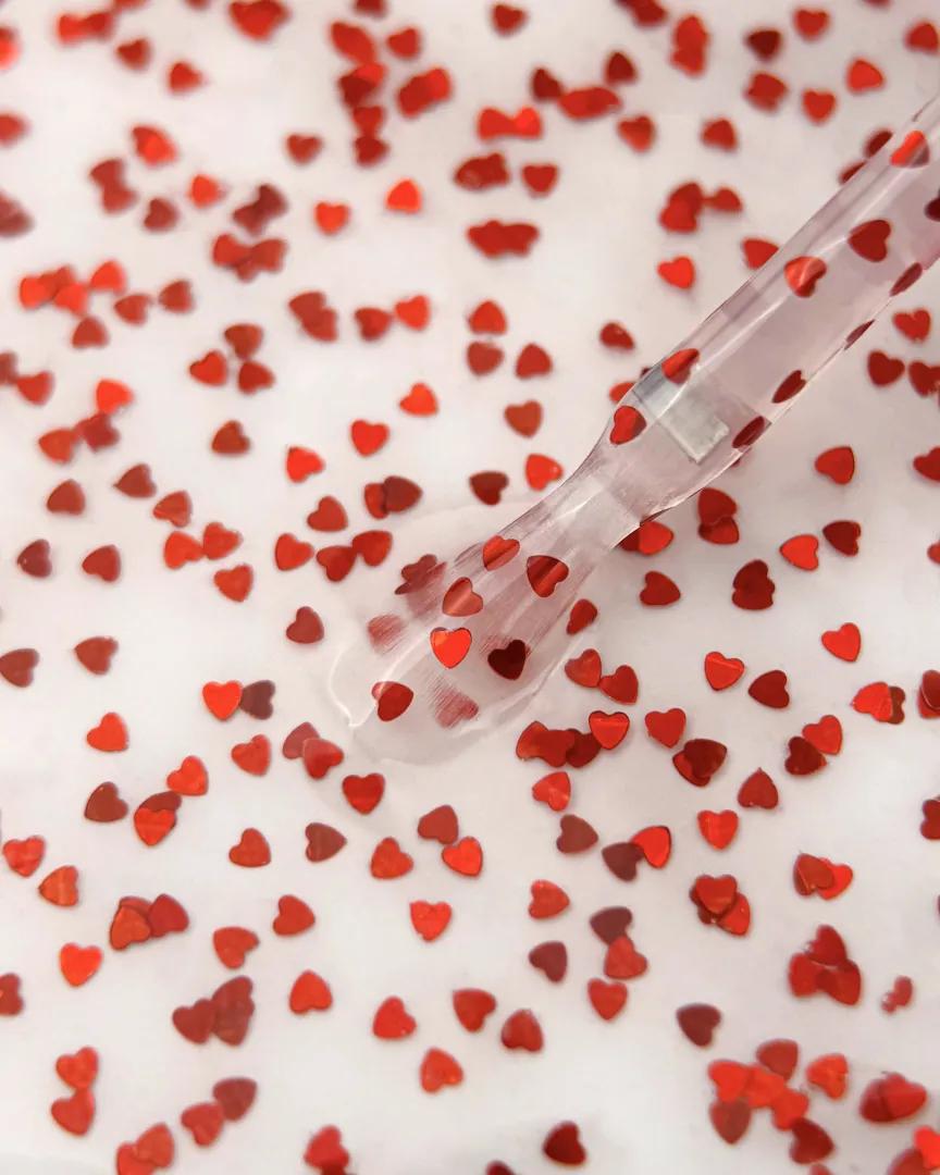 LUNAmoon Heartbeat Top 01 Top Coat Transparent Cœurs Rouges