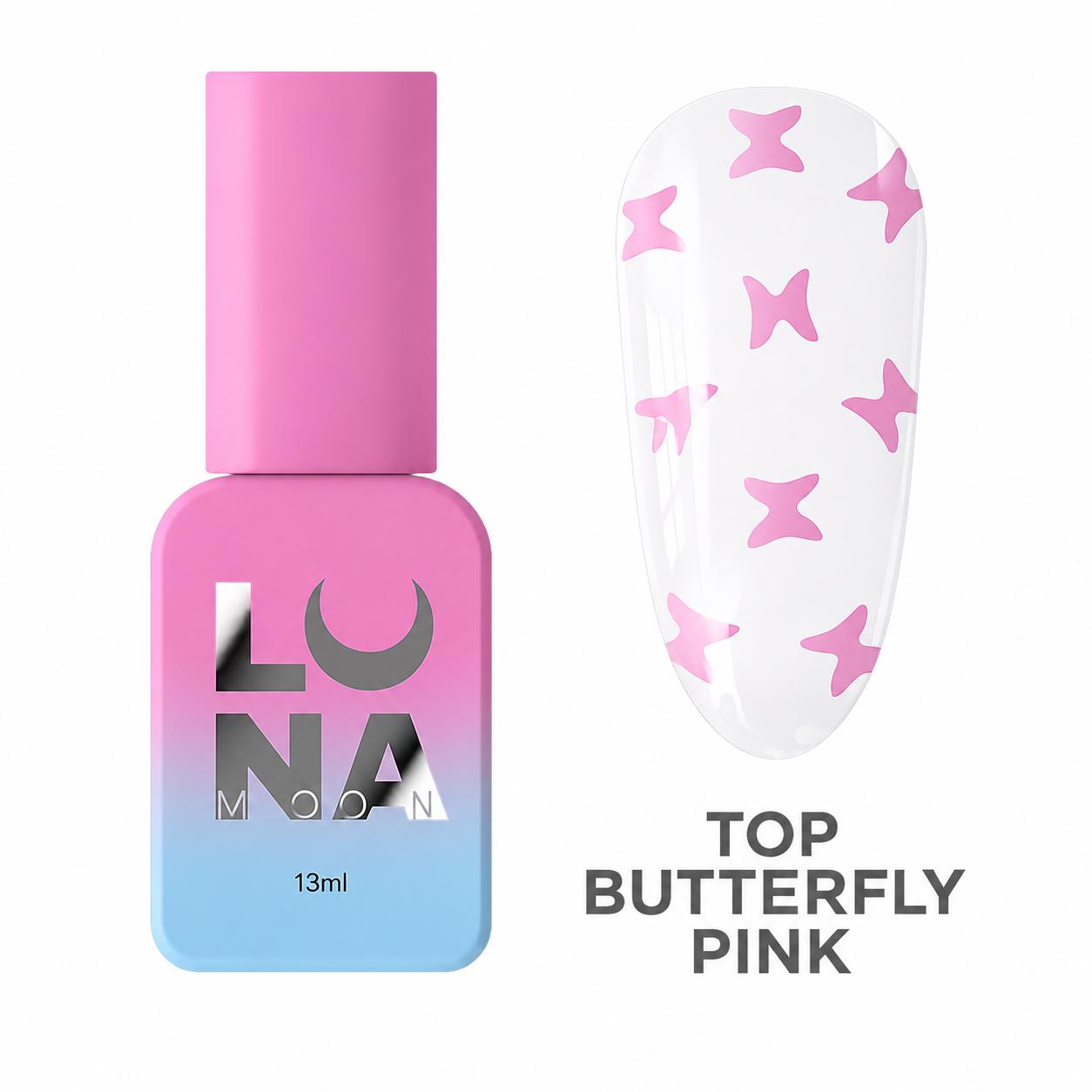 LUNAmoon Top Butterfly Pink Top Coat Décoratif Sans Résidu