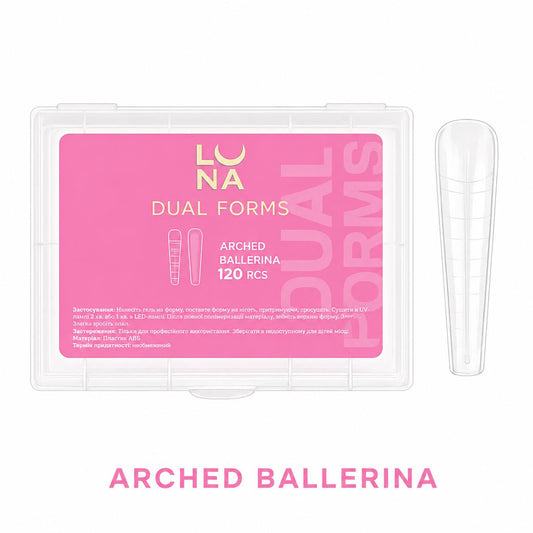 Formes supérieures LUNAmoon Arched Ballerina réutilisables en ABS, 120 pièces pour extension professionnelle des ongles forme ballerine arquée.