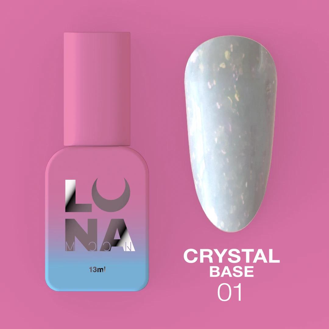 Base à paillettes Lunamoon Crystal Base 01 pour ongles
