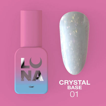 Base à paillettes Lunamoon Crystal Base 01 pour ongles
