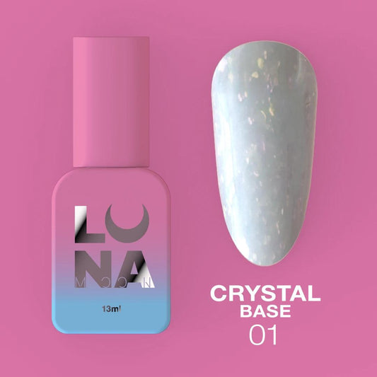 Base à paillettes Lunamoon Crystal Base 01 pour ongles
