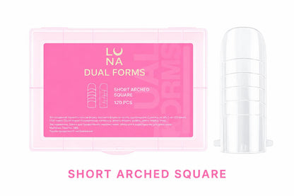 LUNAmoon Upper Nail Forms Short Arched Square 120 pcs