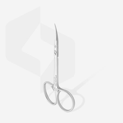 Ciseaux à cuticules professionnels STALEKS PRO EXCLUSIVE 20 TYPE 1 Magnolia SX-20/1m avec lames fines affûtées à la main et gravure florale Magnolia