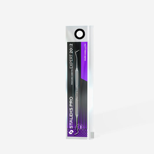 Curette de pédicure STALEKS PRO EXPERT 20 TYPE 2 PE-20/2 à double embout en acier inoxydable
