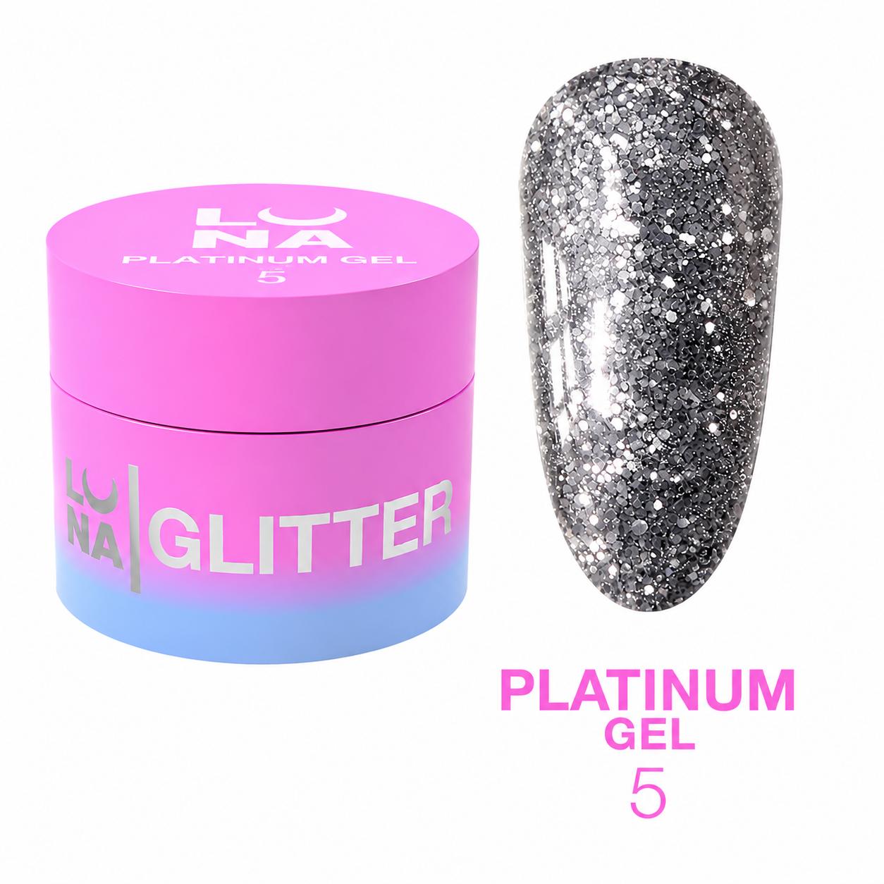 LUNAmoon Platinum Gel №5 Gel Pailleté 5 ml