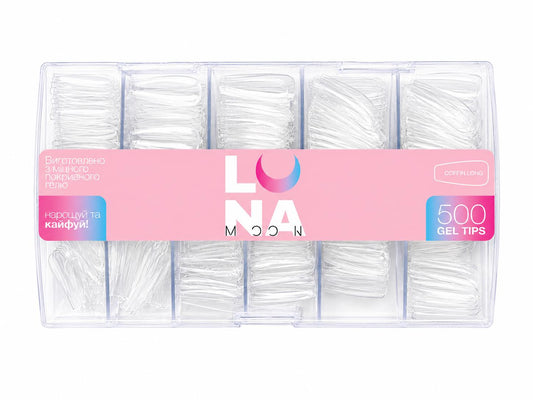 LUNAmoon Gel Tips Coffin Long 500 pcs Capsules Gel