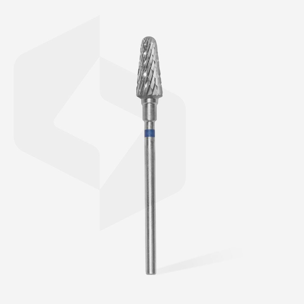 Embout carbure STALEKS PRO EXPERT FT70B060/14 forme cône tronqué 6 mm bleu pour dépose de gel, semi-permanent et travail professionnel des cuticules