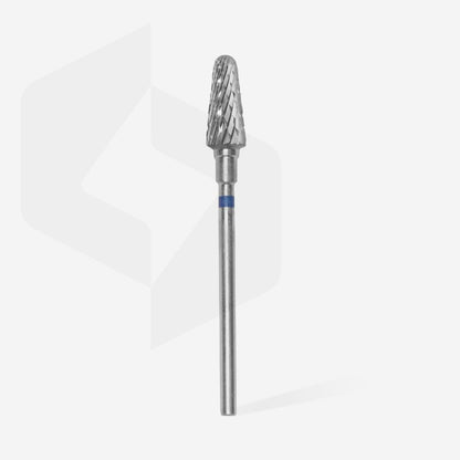 Embout carbure STALEKS PRO EXPERT FT70B060/14 forme cône tronqué 6 mm bleu pour dépose de gel, semi-permanent et travail professionnel des cuticules