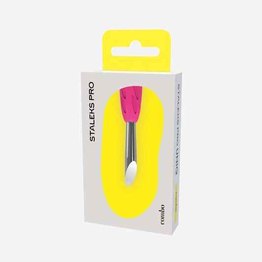 Embout pousse-cuticules biseauté STALEKS PRO COMBO UNIQ 12 WPPQ-12 en acier inoxydable