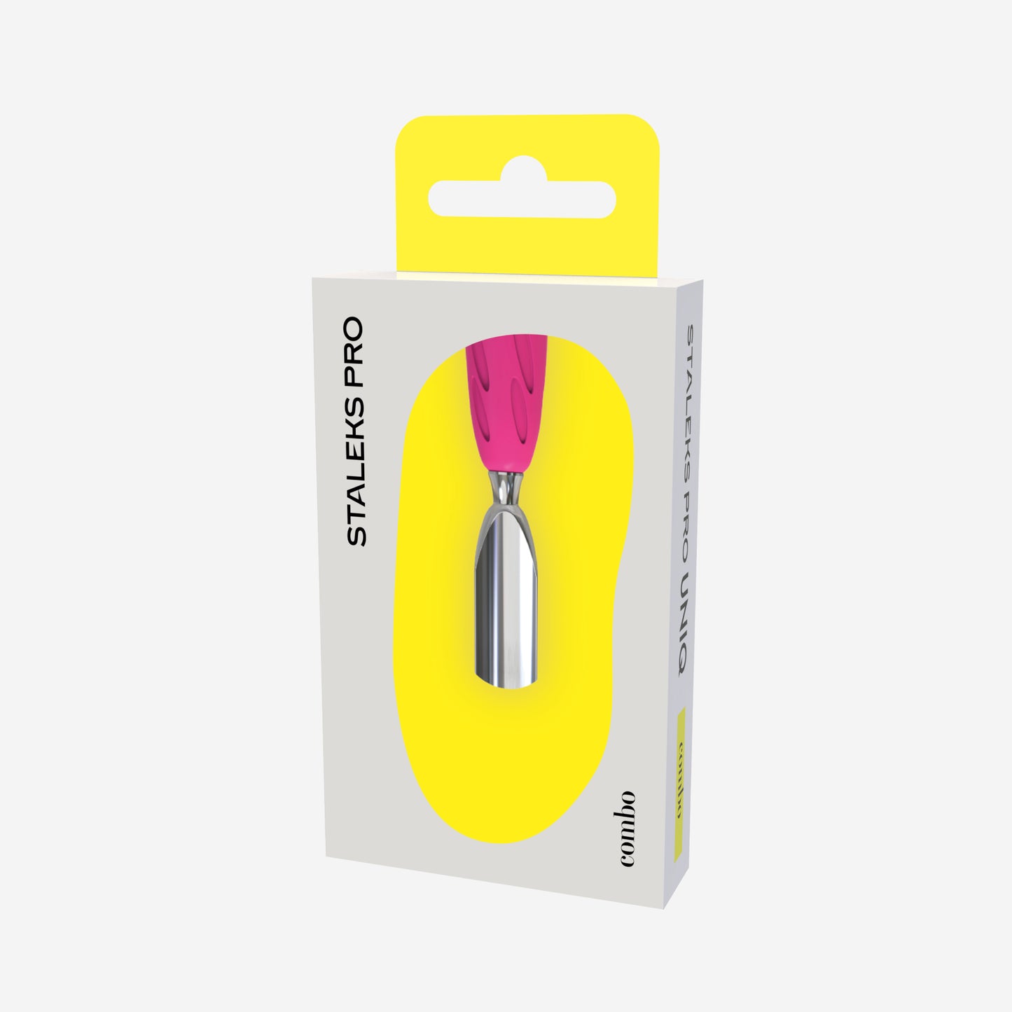 Embout pousse-cuticules étroit arrondi STALEKS PRO COMBO UNIQ 16 WPPQ-16 en acier inoxydable