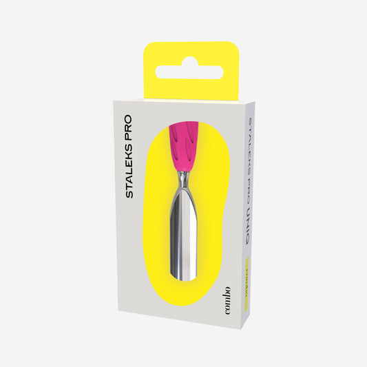 Embout pousse-cuticules large arrondi STALEKS PRO COMBO UNIQ 17 WPPQ-17 en acier inoxydable