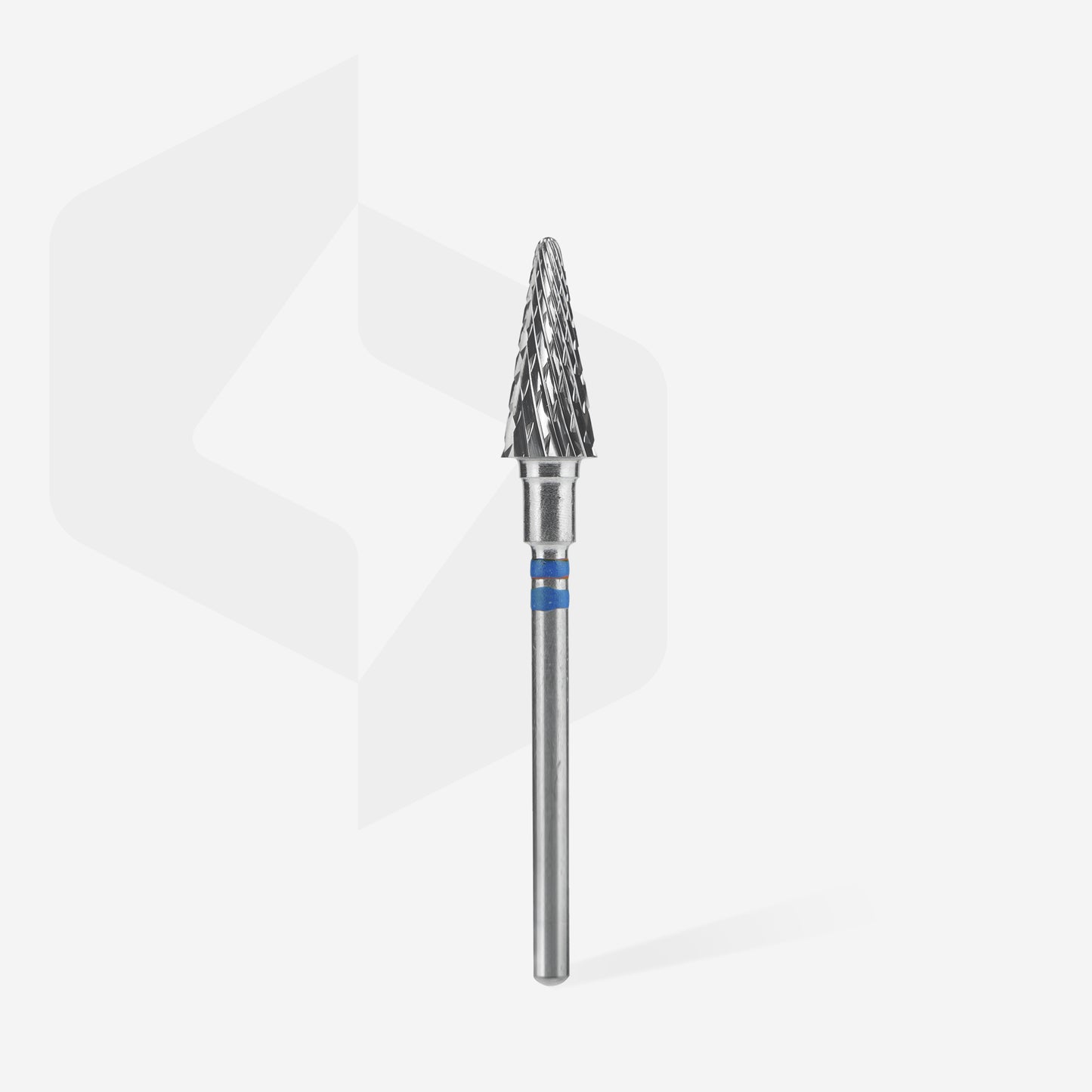 Fraise carbure STALEKS PRO EXPERT FT71B060/14 forme cône 6 mm bleue pour dépose délicate, correction des ongles naturels et manucure professionnelle.