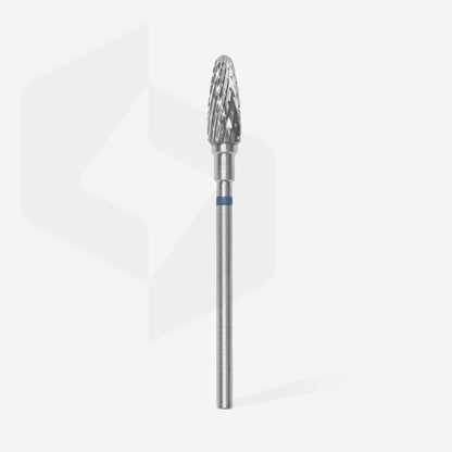 Fraise carbure STALEKS PRO EXPERT FT90B050/13 forme maïs avec denture rouge pour dépose délicate, travail des cuticules et pédicure professionnelle.