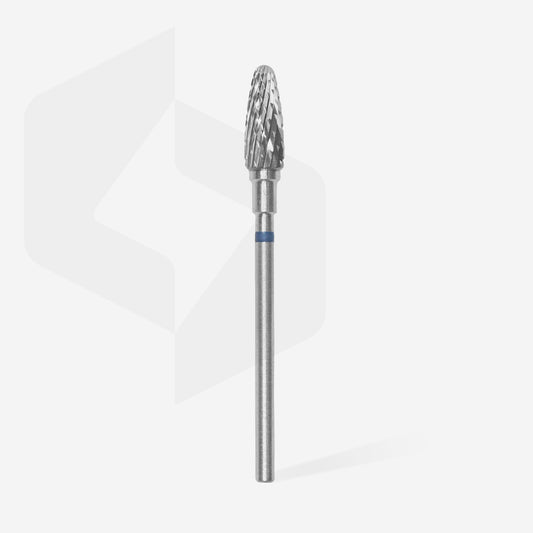 Fraise carbure STALEKS PRO EXPERT FT90B050/13 forme maïs avec denture rouge pour dépose délicate, travail des cuticules et pédicure professionnelle.