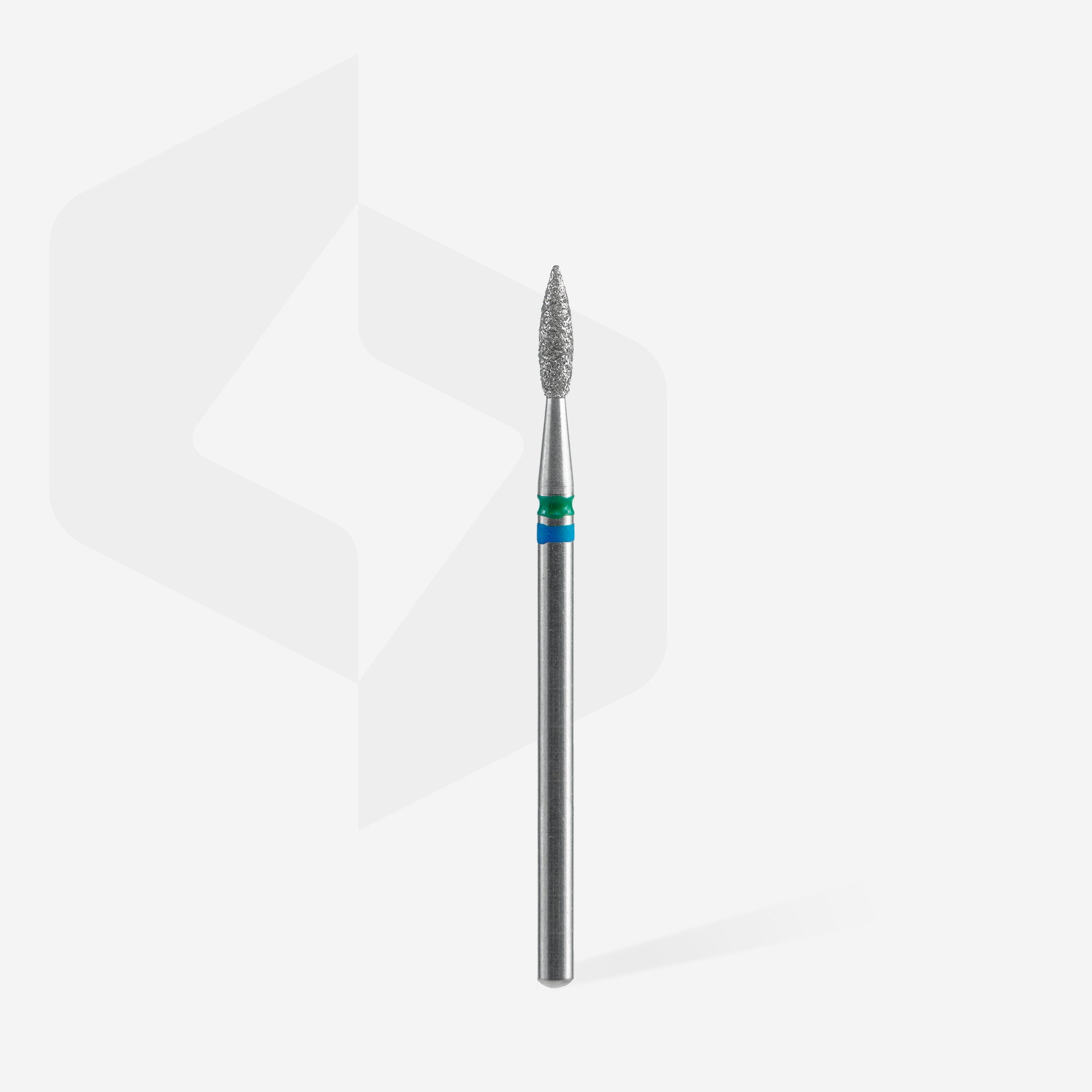 Fraise diamant STALEKS PRO EXPERT DUO FA11BG021/8 forme flamme pointue 2,1 mm avec double revêtement diamanté pour le traitement des callosités, décollements et surfaces artificielles.