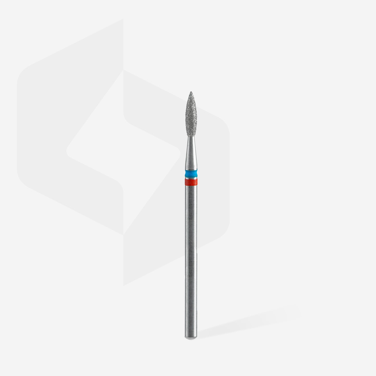 Fraise diamant STALEKS PRO EXPERT DUO FA11RB021/8 forme flamme pointue 2,1 mm avec double revêtement diamanté pour la cuticule, les replis latéraux et la manucure professionnelle.