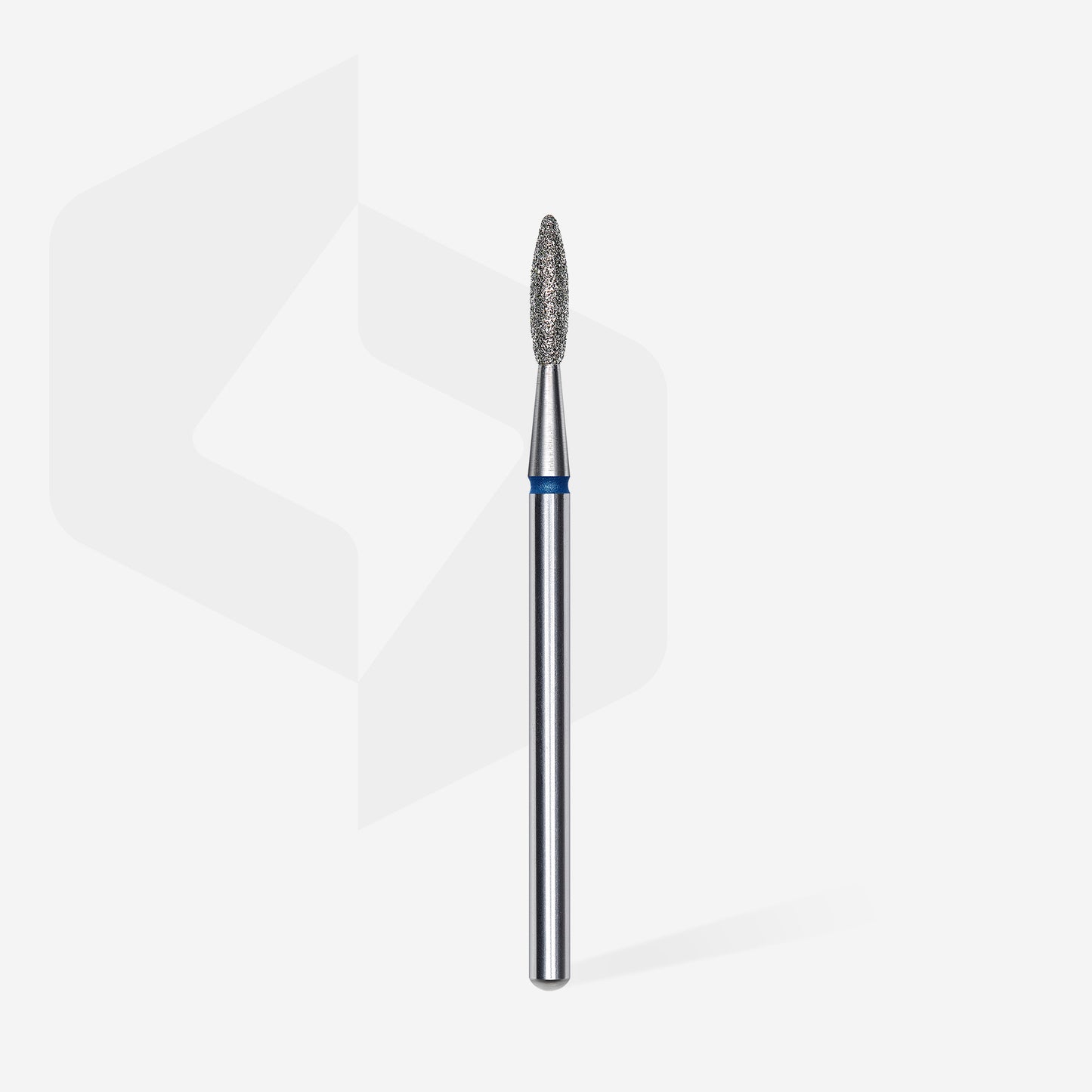 Fraise diamant STALEKS PRO EXPERT FA10B021/8 forme flamme bleue 2,1 mm pour le traitement de la cuticule, des replis latéraux, des callosités et des soins professionnels de manucure et pédicure.