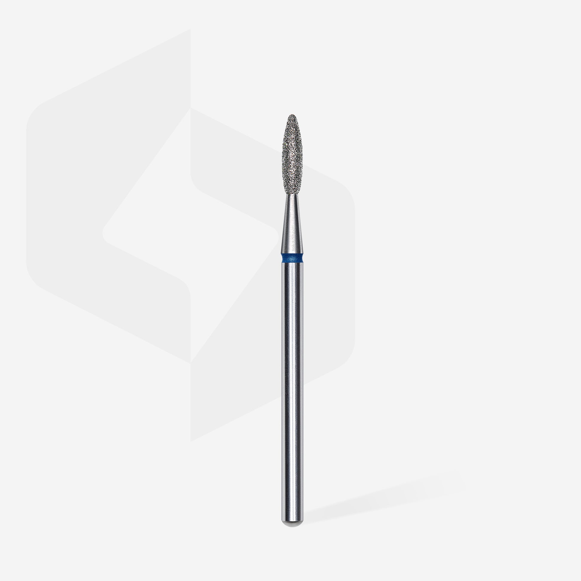Fraise diamant STALEKS PRO EXPERT FA10B021/8 forme flamme bleue 2,1 mm pour le traitement de la cuticule, des replis latéraux, des callosités et des soins professionnels de manucure et pédicure.