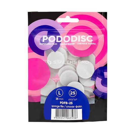 Limes-éponge jetables PODODISC STALEKS PRO L 25 mm lot de 25 pièces