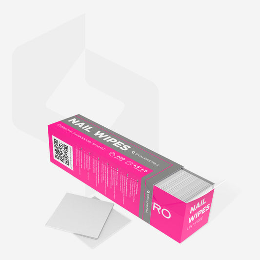 Lingettes non pelucheuses STALEKS PRO SMART – 400 pièces, parfaites pour dégraisser les ongles, retirer la couche collante et nettoyer les pinceaux.