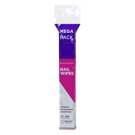 Lingettes perforées sans peluches STALEKS Expert Nail Wipes – 700 pièces, haute absorption et nettoyage professionnel des ongles et outils.