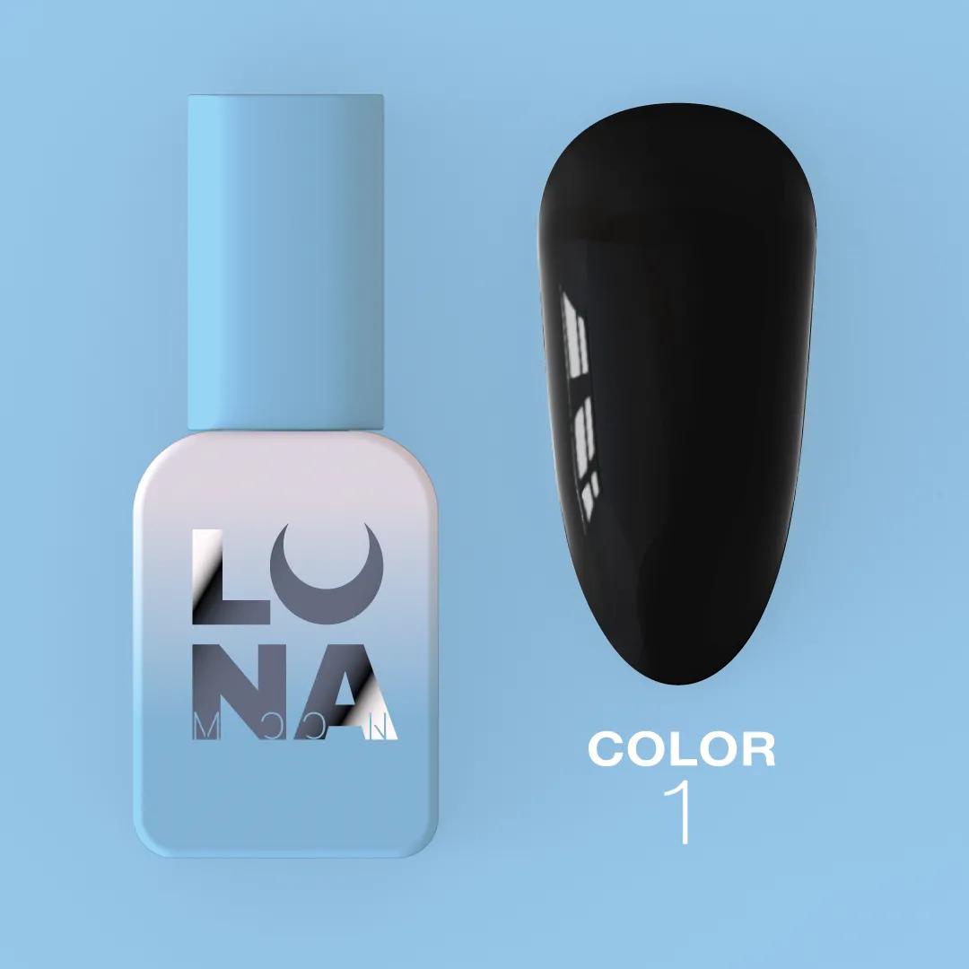 LUNAmoon Color №01 vernis semi-permanent hautement pigmenté avec texture auto-égalisante et finition brillante pour manucure professionnelle.