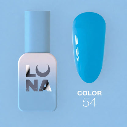 LUNAmoon Color №54 vernis semi-permanent hautement pigmenté avec texture auto-égalisante et finition brillante pour manucure professionnelle.