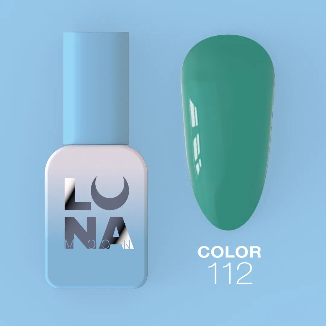 Vernis semi-permanent LUNAmoon Color Gel Polish N-112 ave haute pigmentation, texture auto-égalisante et couvrance uniforme pour manucure professionnelle.