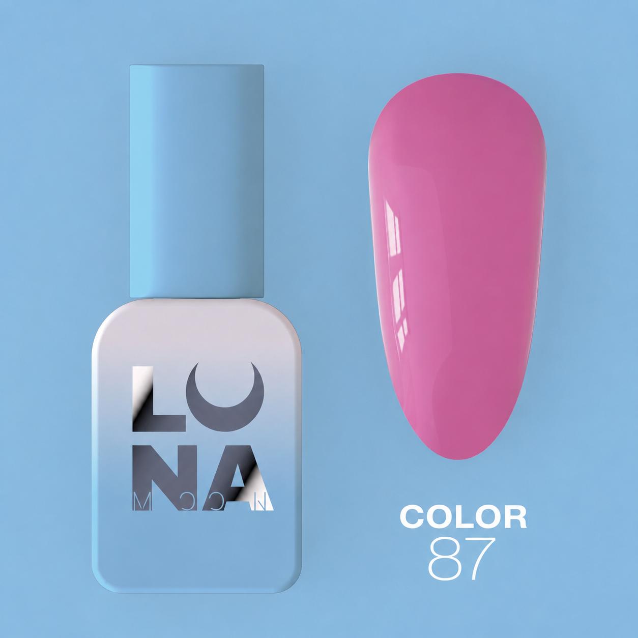 Vernis semi-permanent LUNAmoon Color Nº87 hautement pigmenté. Application sans traces, couvrance parfaite en là 2 couches et formule TPO FREE.