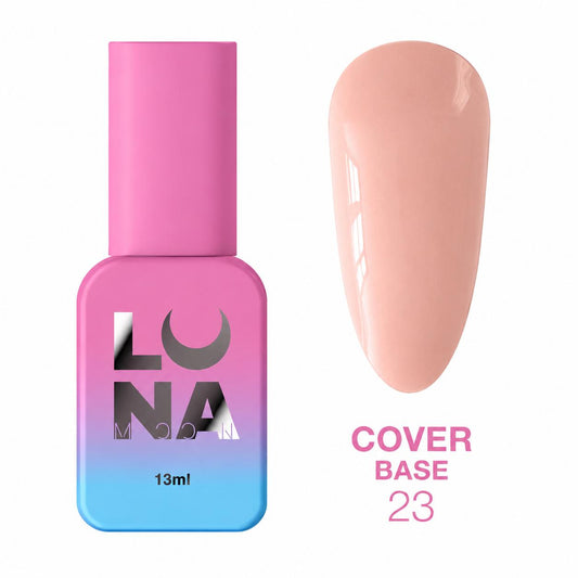 LUNAmoon Cover Base 23 base camouflage pour ongles hautement pigmentée, auto-nivelante, élastique et sans TPO pour manucure professionnelle.