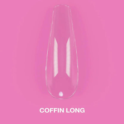 Capsules en gel LUNAmoon Coffin Long, boîte de 500 pièces pour extension professionnelle des ongles avec possibilité de correction jusqu’à deux fois.