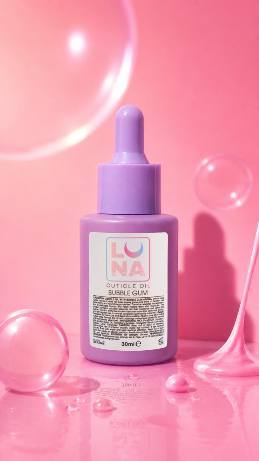 Huile pour cuticules LUNAmoon parfum chewing-gum 30 ml