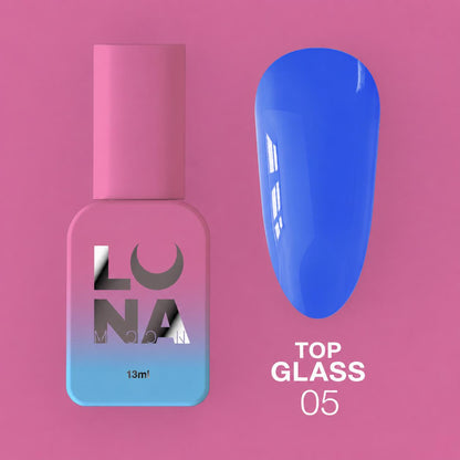 LUNAmoon Top Glass N°05 top coat coloré sans couche collante 13 ml avec brillance longue durée et finition professionnelle.