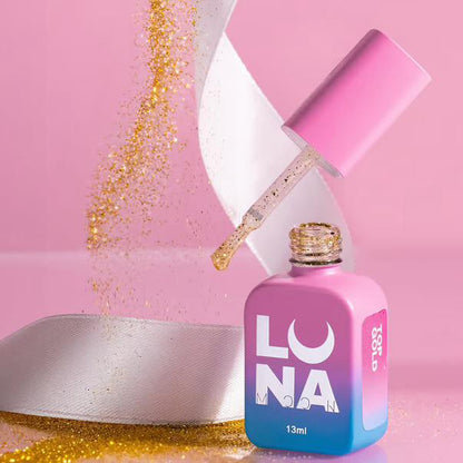 Top pour vernis gel LUNAmoon Top Gold 13 ml avec effet doré