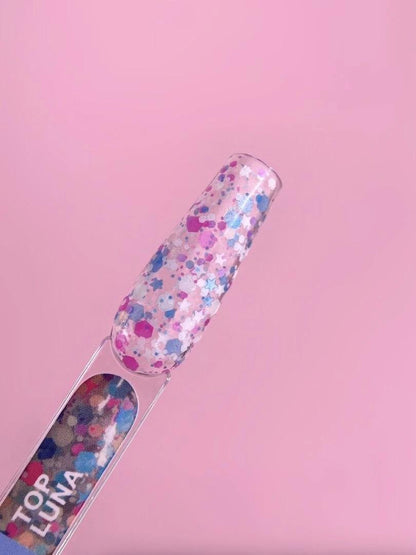 Top pour vernis gel LUNAmoon Top Luna 13 ml avec éléments décoratifs
