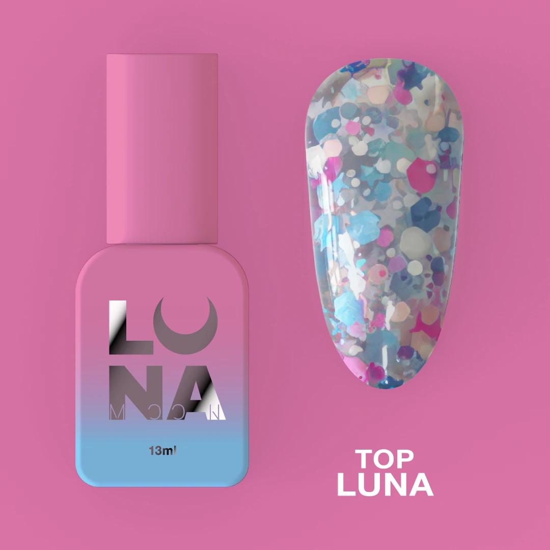 Top pour vernis gel LUNAmoon Top Luna 13 ml avec éléments décoratifs