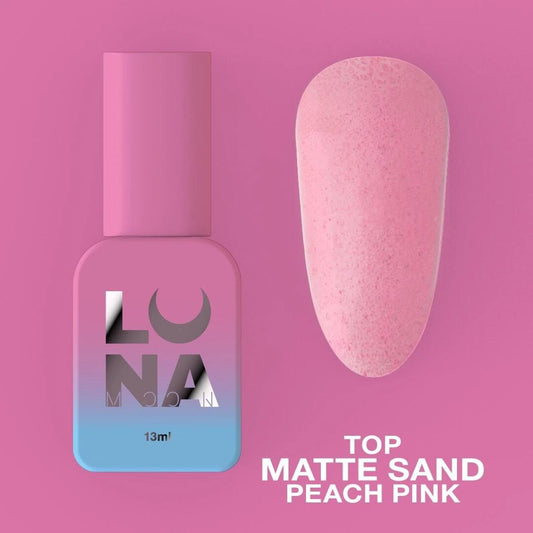 Top mat sans couche collante LUNAmoon Top Matte Sand Peach Pink 13 ml