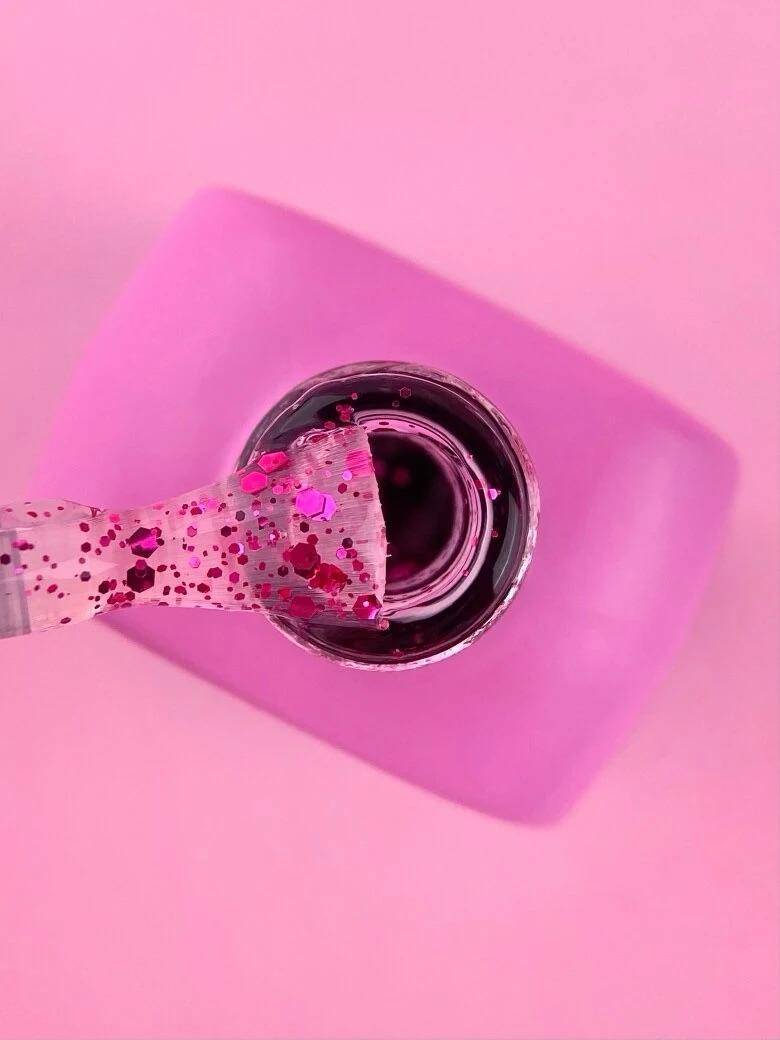 Top pour vernis gel LUNAmoon Top Pink 13 ml avec effet rose