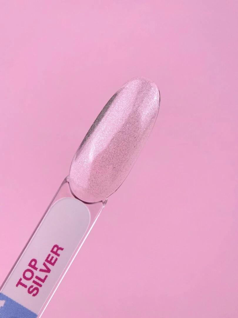 Top pour vernis gel LUNAmoon Top Silver 13 ml avec effet argenté