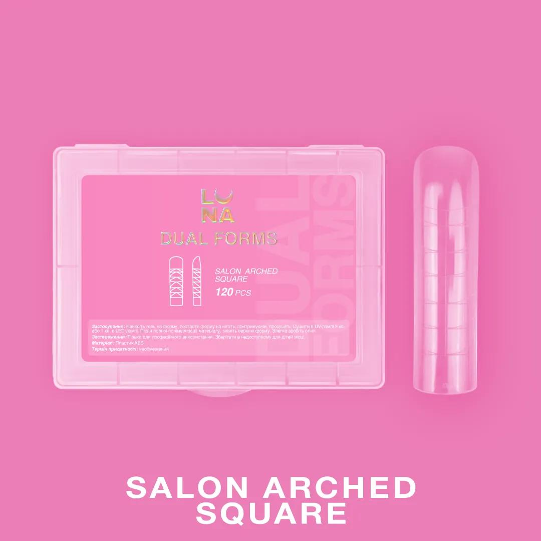 LUNAmoon Upper Nail Forms Salon Arched Square, formes supérieures réutilisables pour extensions d’ongles professionnelles, lot de 120 pièces.